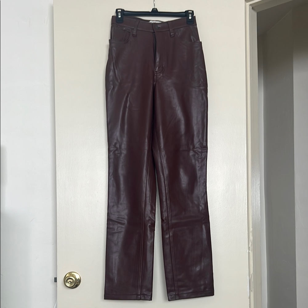 Women's Brown Leather Jeans